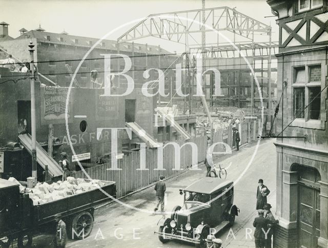 Demolition of buildings in Corn Street to build the Forum Cinema, Bath c.1933