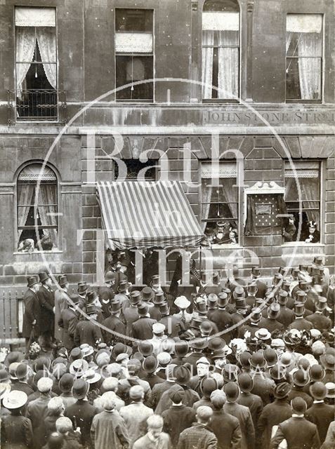 Lord Roseberry Unveiling Tablet to Rt. Hon. William Pitt, 15, Johnstone Street, Bath 1899