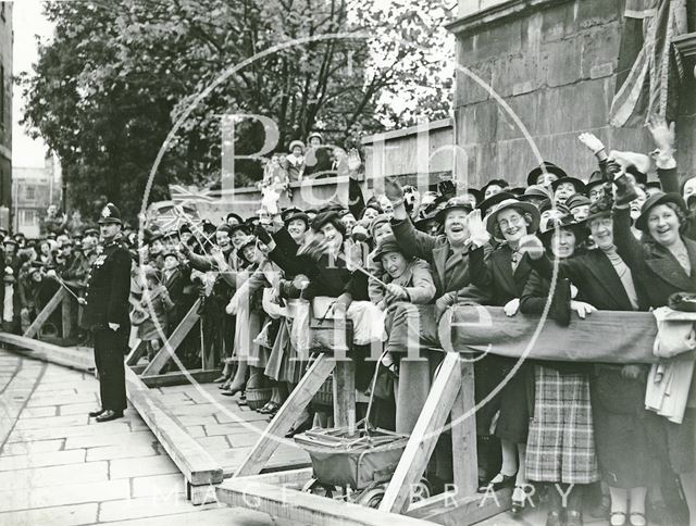 Visit of the Duchess of Kent, outside the Assembly Rooms, Bath 1938