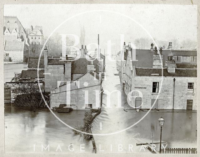 Dolemeads from the railway, Great Flood of Bath 1894