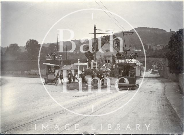 Trams near Bathford c.1920