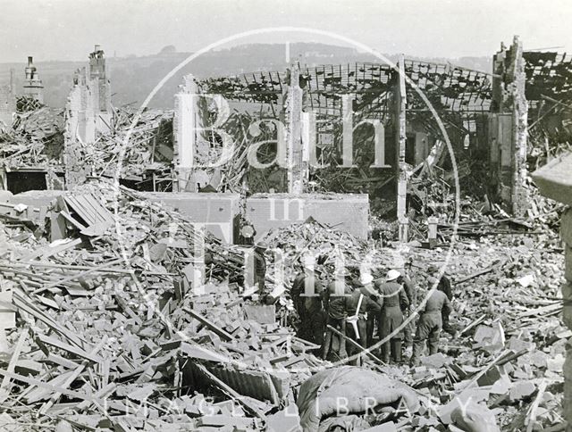 Devastation in Victoria Road, East Twerton, Bath 1942