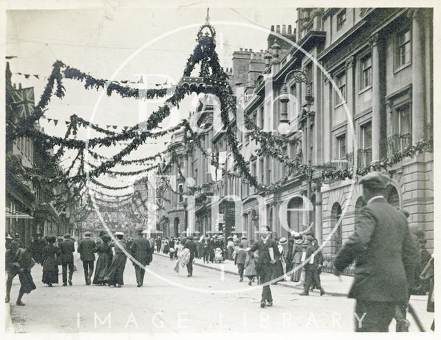 George V Coronation Celebrations on Milsom Street, Bath 1910