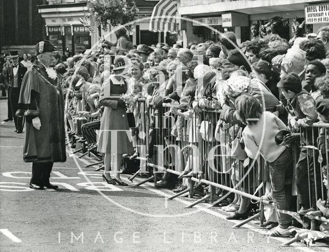 Queen Elizabeth II and Prince Philip's visit to Bath for Monarchy 1000 1973