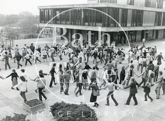 Students at Bath University at the Start of One World Week 1983