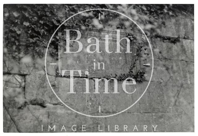 Somersetshire Coal Canal, Midford aqueduct, east side, plaque in centre of main arch 1968