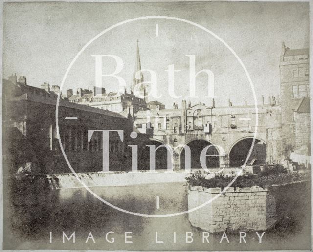 Pulteney Bridge and weir, Bath c.1850