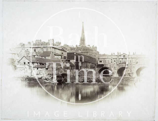 Pulteney Bridge and weir, Bath c.1855