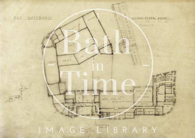 Proposed alterations at Guildhall, Bath - Scheme A, second floor plan - A.J. Taylor c.1936