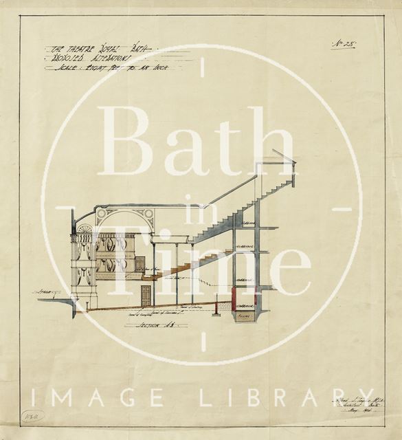 Theatre Royal, Bath - No. 28 - section AB, through main auditorium - A.J. Taylor 1914