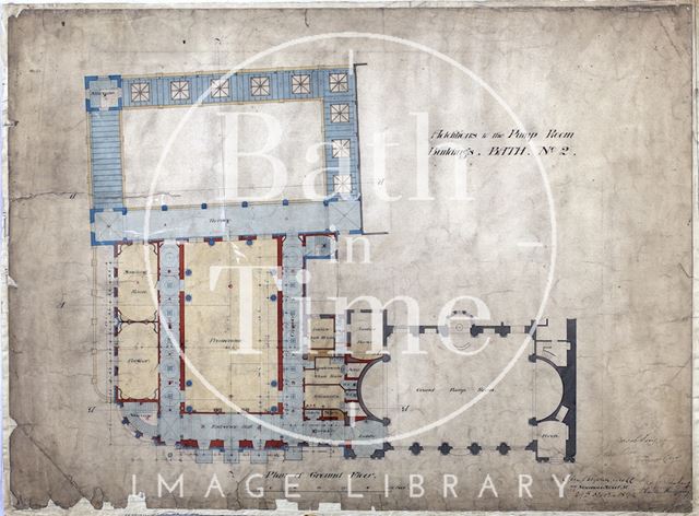 Pump Room buildings, Bath - additions to, No. 2 - ground floor plan - J.M. Brydon 1894