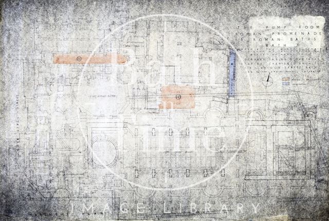 Pump Room, Roman Promenade and Roman Baths, Bath - basement plan - 1939/3 - Gerrard Taylor & Partners 1955