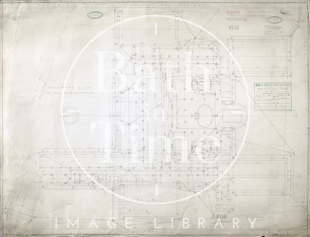 R.N.H.R.D., Bath. Mineral Water Hospital proposed new buildings - basement floor plan - 1034/60 - A.J. Taylor and Adams Holden & Pearson, London 1939