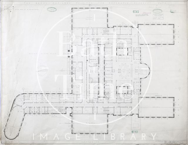 R.N.H.R.D., Bath. Mineral Water Hospital proposed new buildings - ground floor plan - 1034/40 - A.J. Taylor and Adams Holden & Pearson, London 1938