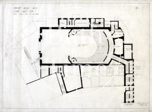 Theatre Royal, Bath, proposed alterations - plan of Upper Circle - No. 11 - A.J. Taylor 1915