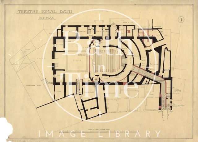 Theatre Royal, Bath - pit plan - No. 1? c.1914