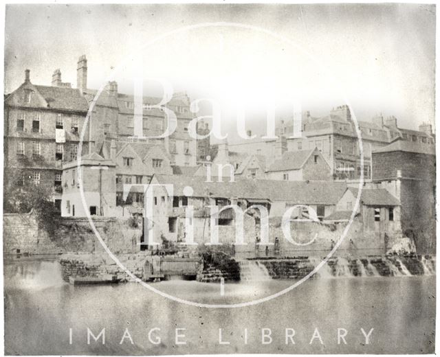 Weirs below Pulteney Bridge, Bath c.1855