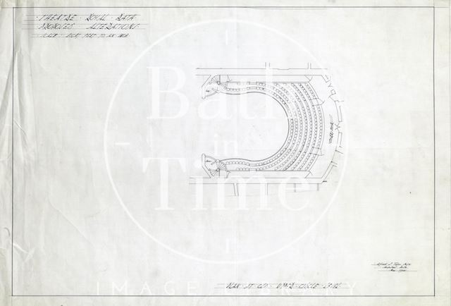 Theatre Royal, Bath proposed alterations - plan at Old Upper Dress Circle level - A.J. Taylor 1914