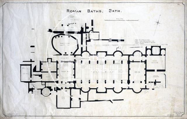 Roman Baths, Bath - plan - No. 113 - A.J. Taylor 1904