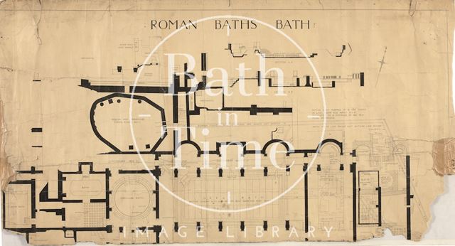 Roman Baths, Bath - plan - A.J. Taylor 1904