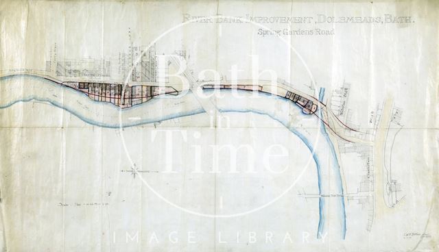 Riverbank improvement, Dolemeads, Spring Gardens Road to Waterloo Buildings, Bath - Charles R. Fortune 1895