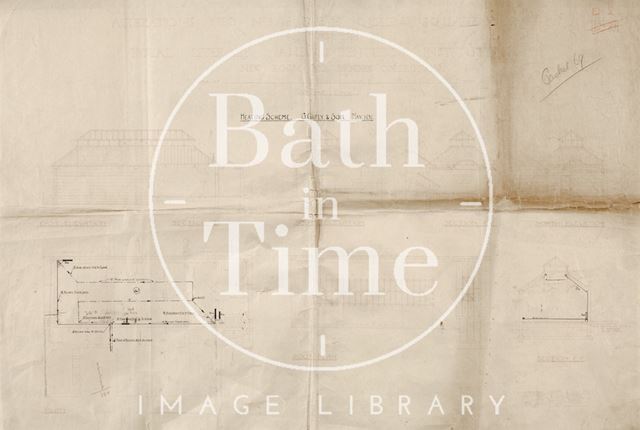 Alterations to the Bath Royal Literary and Scientific Institution, 16, 17 and 18, Queen Square - heating scheme - ground and first floor plan - Mowbray Green & Hollier, Bath 1931