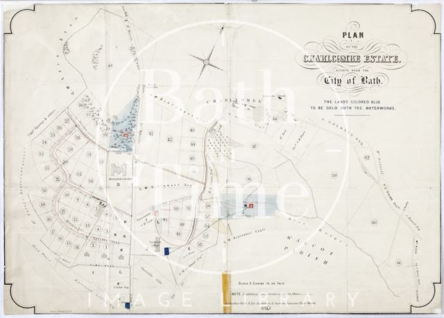 Plan of the Charlcombe estate, related to waterworks 1863