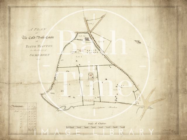 A plan of the Cold Bath estate at Batheaston, sale 1813