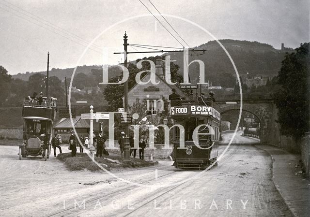 Trams near Bathford c.1920