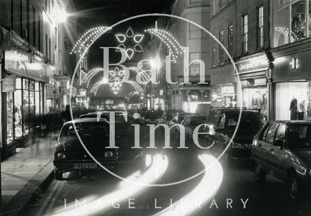 Christmas Lights in Stall Street, Bath c.1990