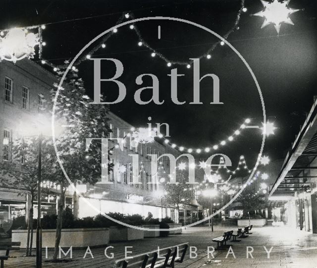 Christmas lights in Southgate Street, Bath 1976