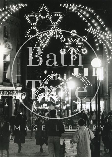 Christmas lights in Union Street, Bath 1989