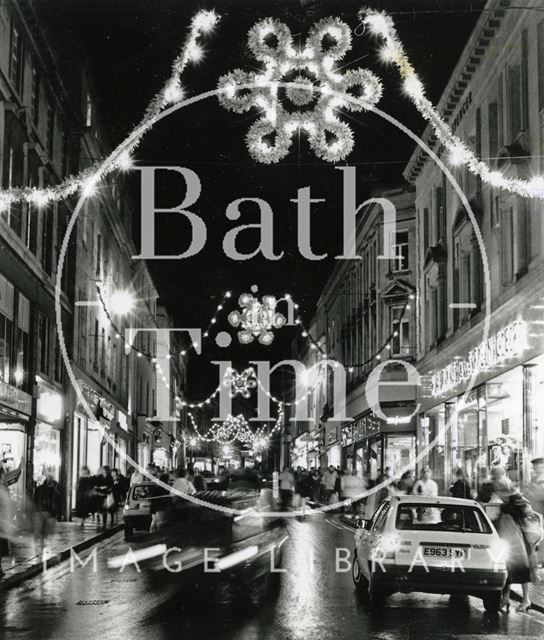 Christmas lights in Stall Street, Bath 1988