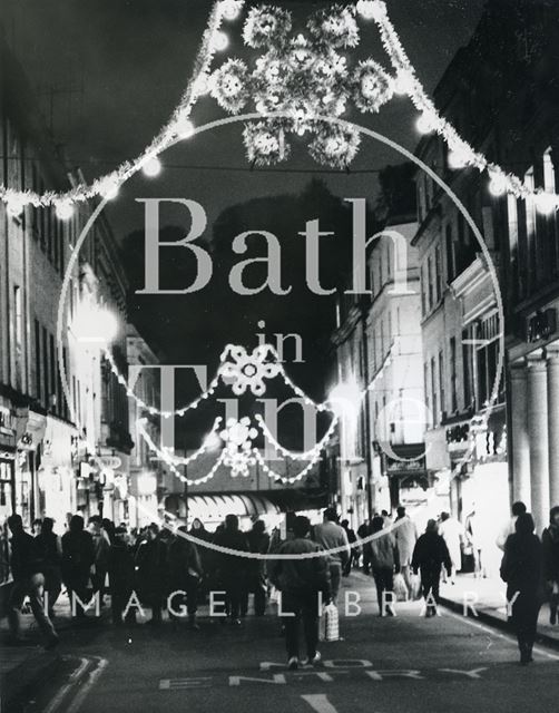 Christmas lights in Stall Street, Bath 1985