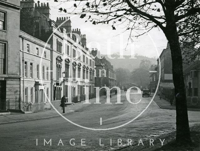 View up Bathwick Street from Rochfort Place, Bath 1941