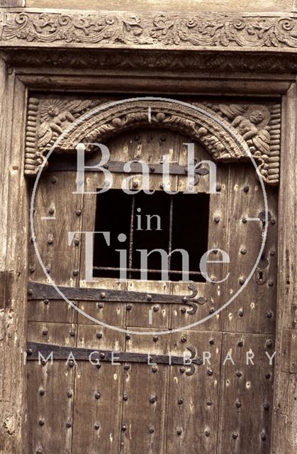 Ancient wooden door, Ludlow, Shropshire 1972