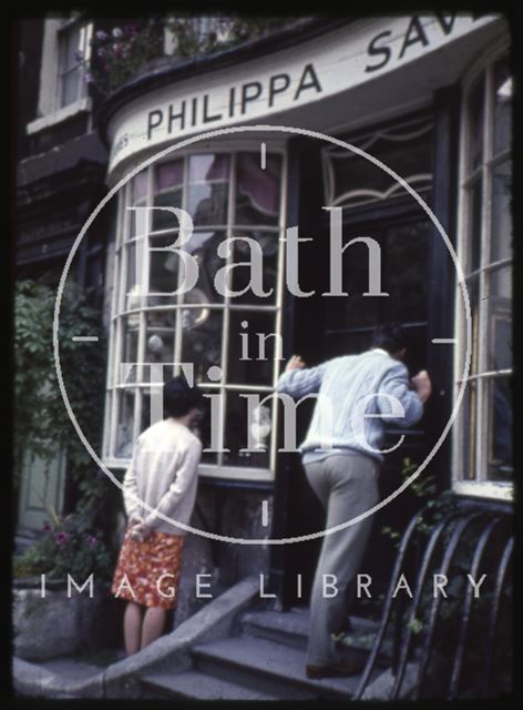 Philippa Savery, antiques, 2, Abbey Street, Bath 1965