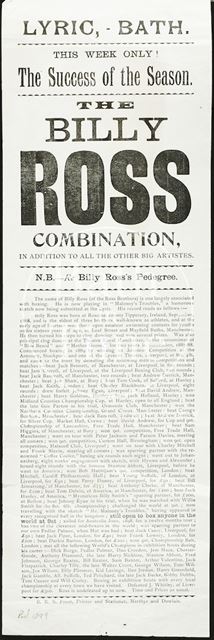 The Billy Ross Combination, Lyric Theatre, Sawclose, Bath 1899