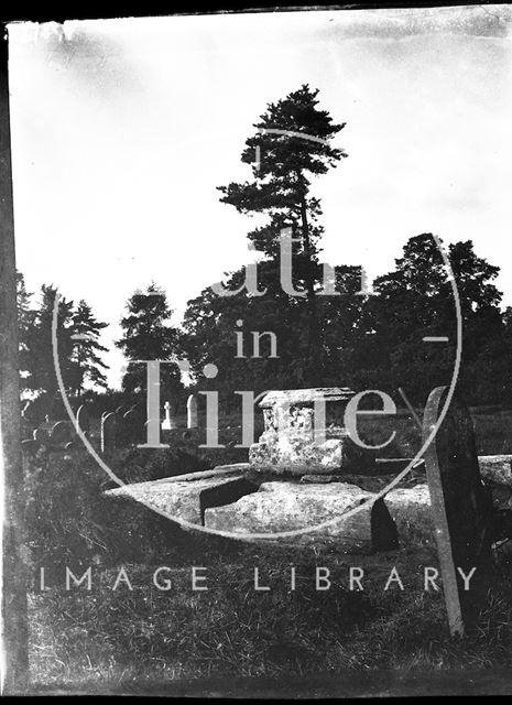 Plinth of churchyard cross in an unidentified location c.1900