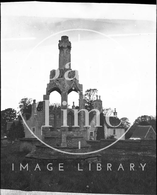 Churchyard cross, St. James the Less Church, Iron Acton, Gloucestershire c.1900