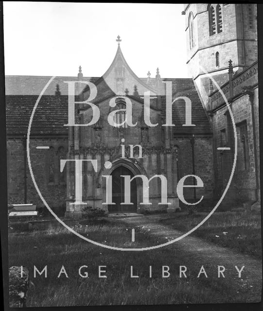 Gothic porch, Church of St. Aldhelm, Doulting, Somerset c.1900