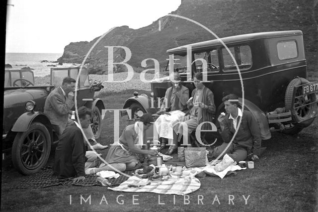 Beach picnic, probably south Devon c.1925