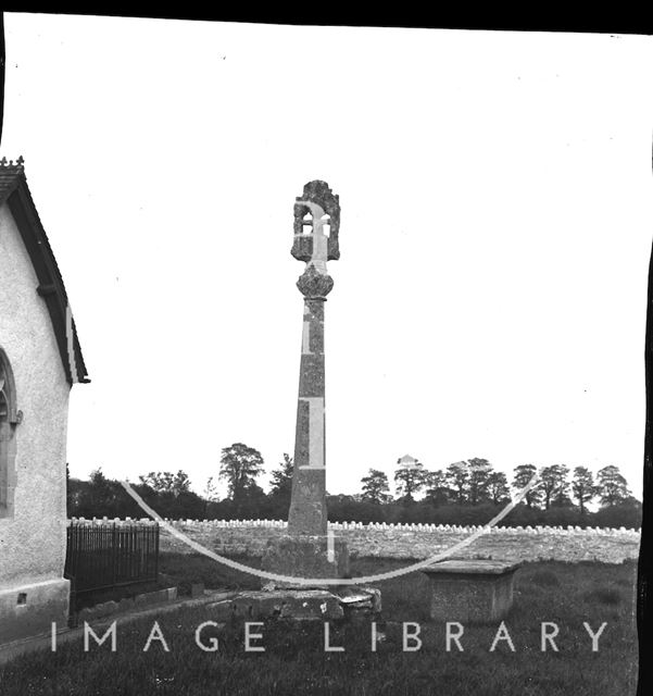 Churchyard cross, St. Mary's Church, Stringston, Somerset c.1900