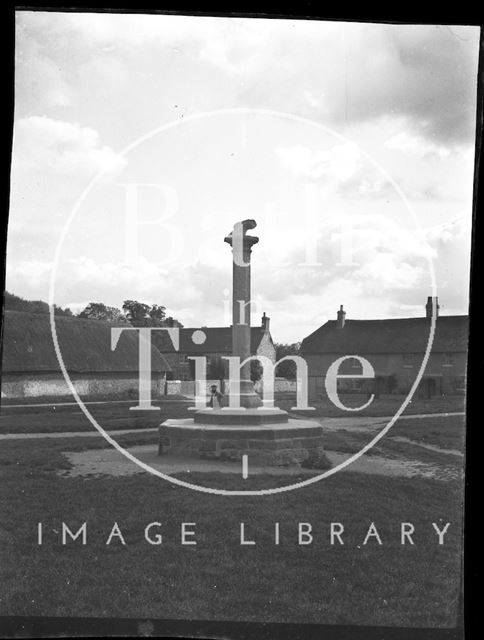 Village cross on the green at Aldbourne, Wiltshire c.1900