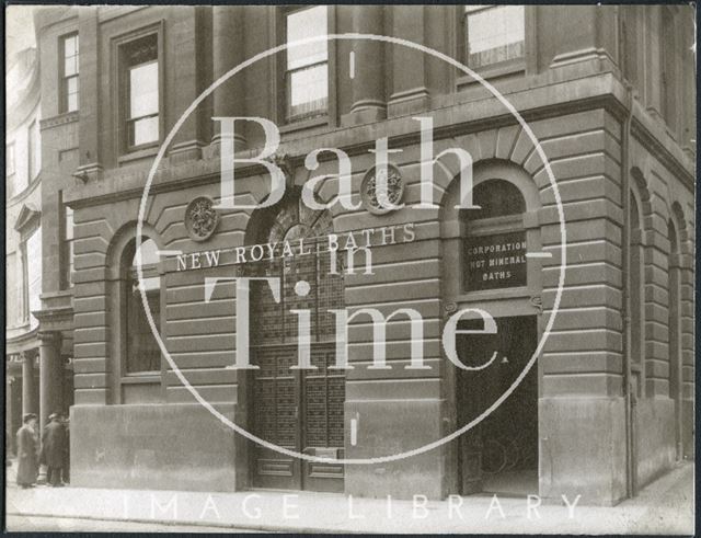 Entrance to the Grand Pump Room Hotel, New Royal Baths, Bath c.1900