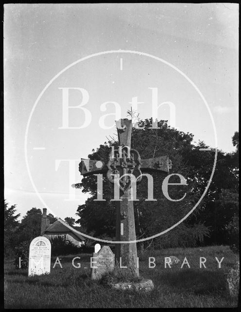 Large Victorian cross in churchyard, Stogumber, Somerset c.1900