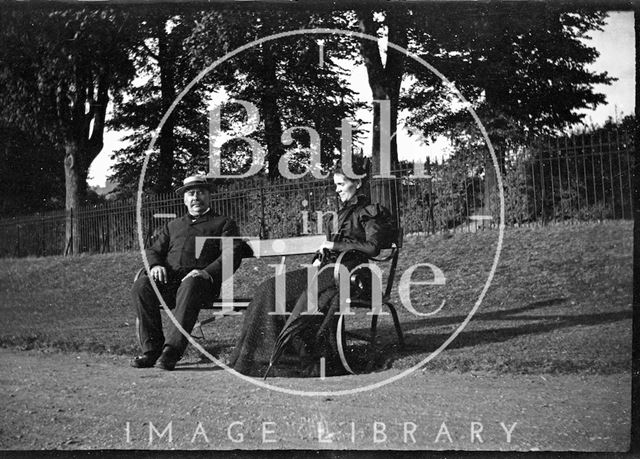 Couple on a park bench in Royal Victoria Park, Bath c.1900