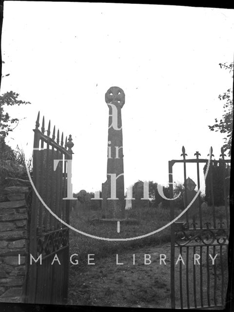 Churchyard cross, Church of St. Tetha, St. Teath, Cornwall c.1900