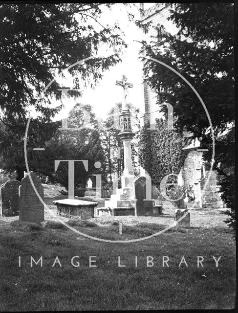 Churchyard cross, St. Mary the Virgin Church, East Brent, Somerset c.1900