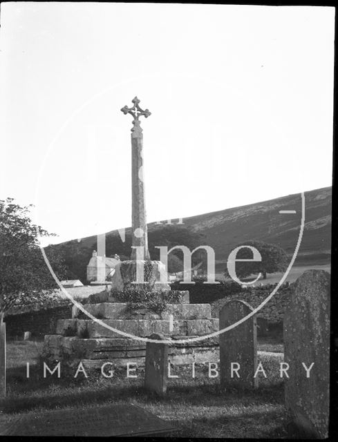 Churchyard cross, Church of St. Giles, Compton Bishop, Somerset c.1900